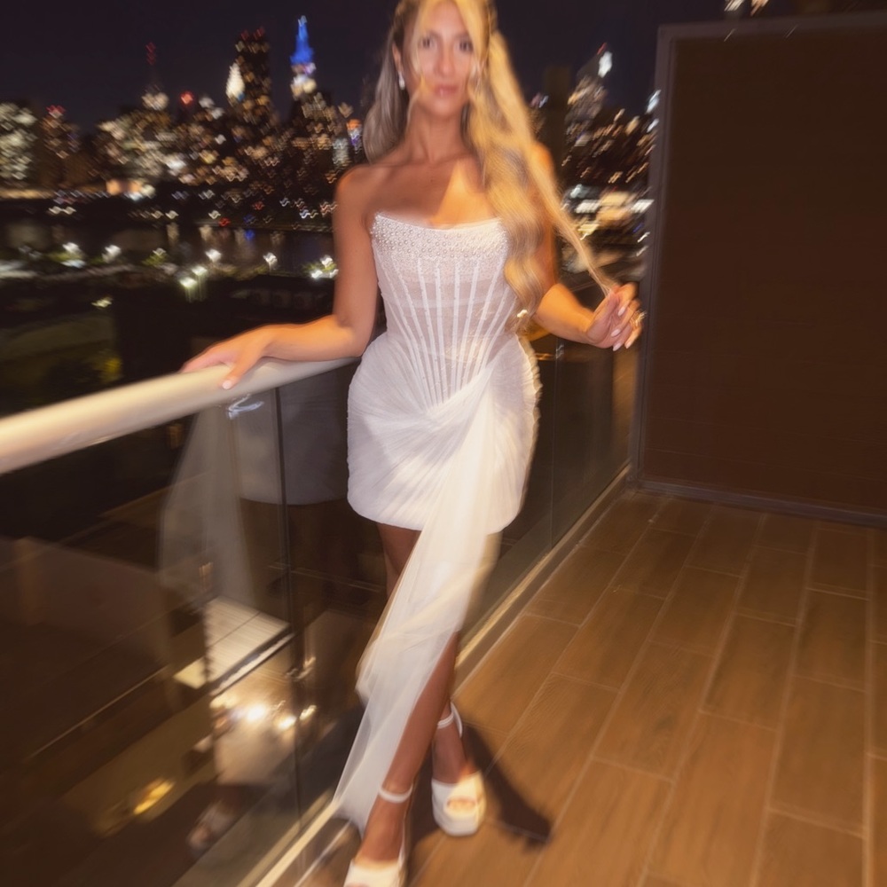 Rosie Etienne Corset White Mesh Mini Dress